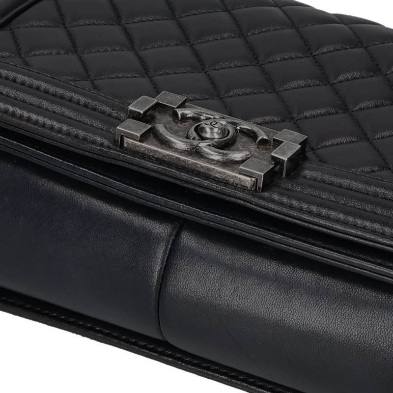 CHANEL Boy Chanel 25 Lambskin Chain Shoulder Bag