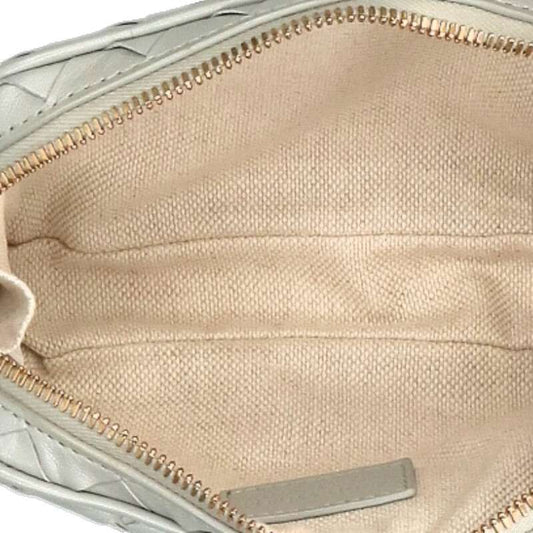 BOTTEGA VENETA Gray Intrecciato Leather Pouch Size ONE SIZE