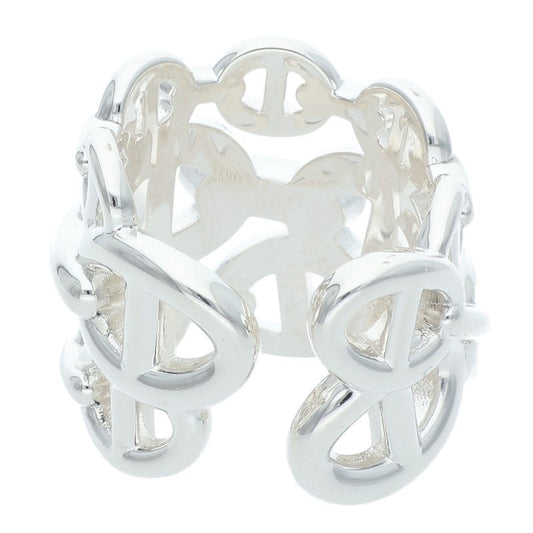 HERMES Chaine d'Ancre Enchainee GM Silver Ring Size ONE SIZE