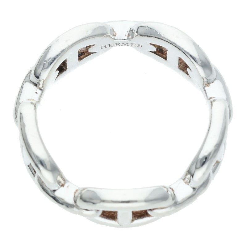 HERMES Chaine d'Ancre Enchainee PM Silver Ring Size 59
