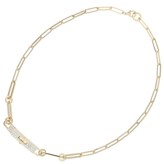 HERMES Kelly K18PG Diamond Chain Necklace Size ONE SIZE