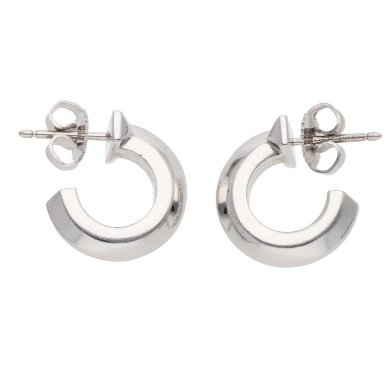 TIFFANY&Co. K18WG Diamond T One Hoop Earrings Size ONE SIZE