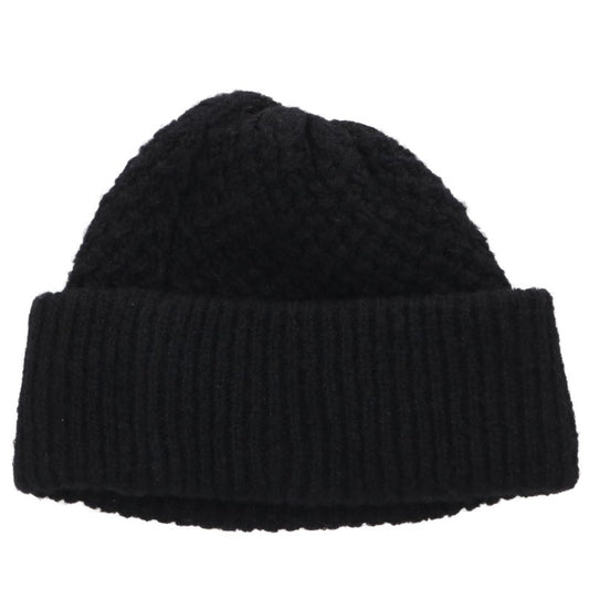 CHANEL Coco Mark Embroidered Cashmere Beanie Black