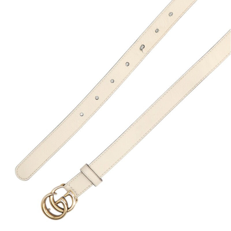 GUCCI GG Marmont Double G Leather Narrow Belt Size ONE SIZE