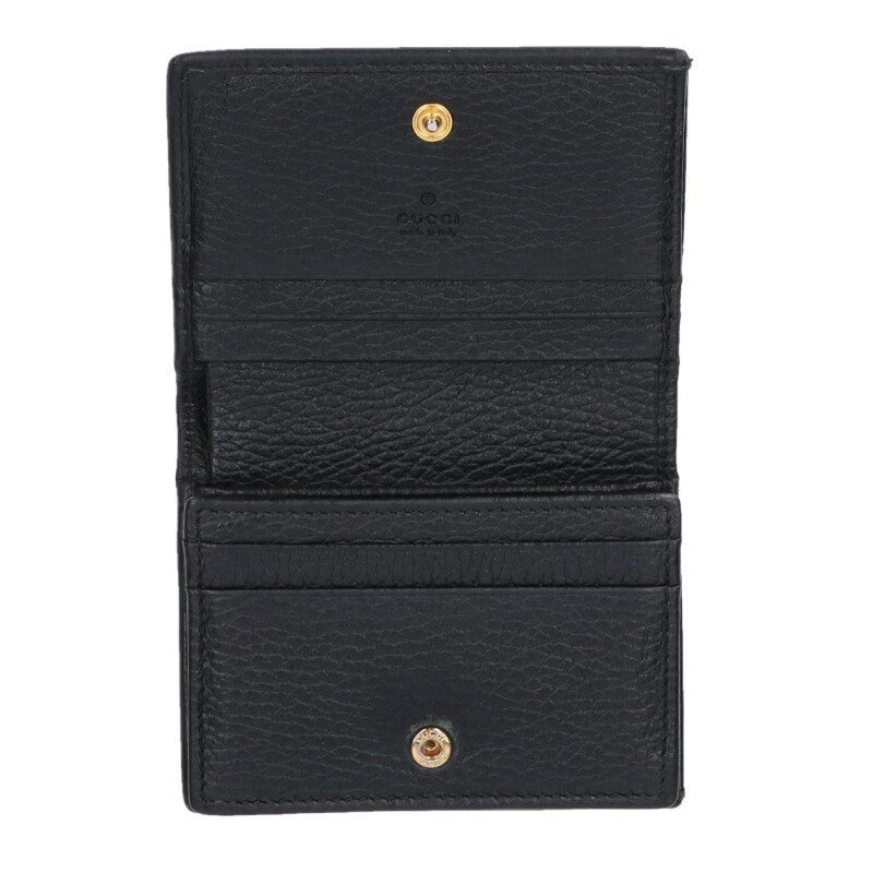 GUCCI GG Marmont Bi-Fold Wallet Black/Gold Size ONE SIZE