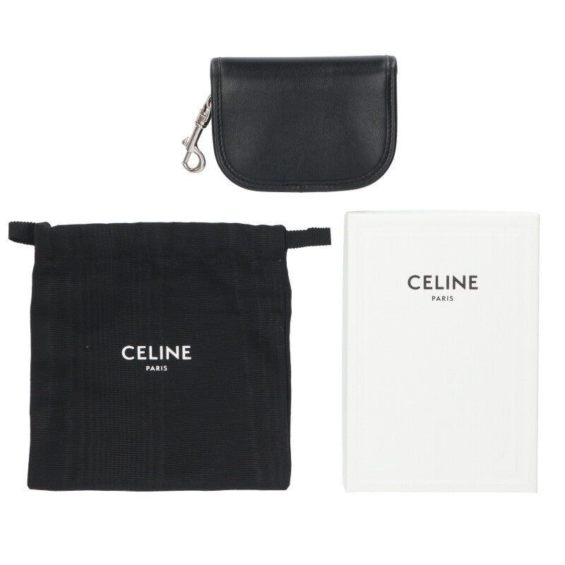 CELINE Nano Triomphe Calfskin Keyring Card Size ONE SIZE