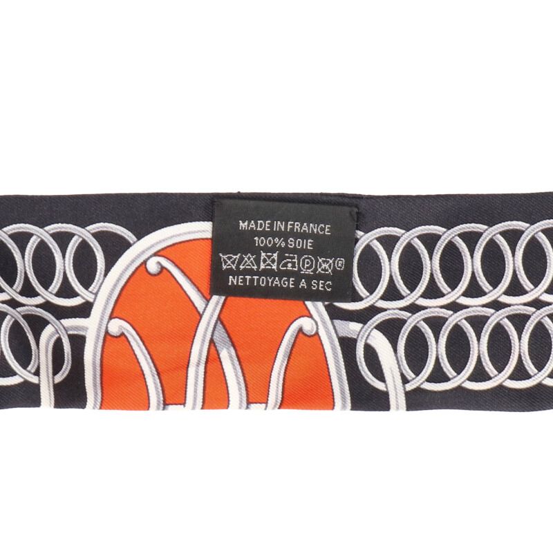 HERMES All-Over Pattern Silk Twilly Scarf Size ONE SIZE