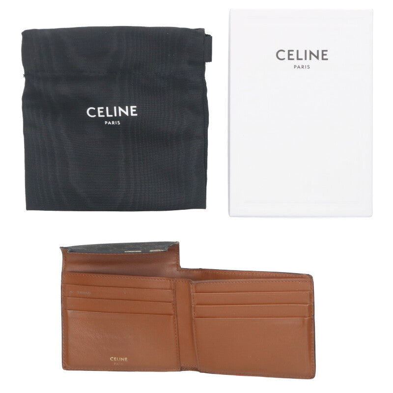 CELINE Triomphe Canvas Origami Card Holder Brown