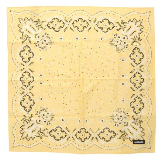 miumiu Paisley Logo Cotton Scarf ONE SIZE Size ONE SIZE