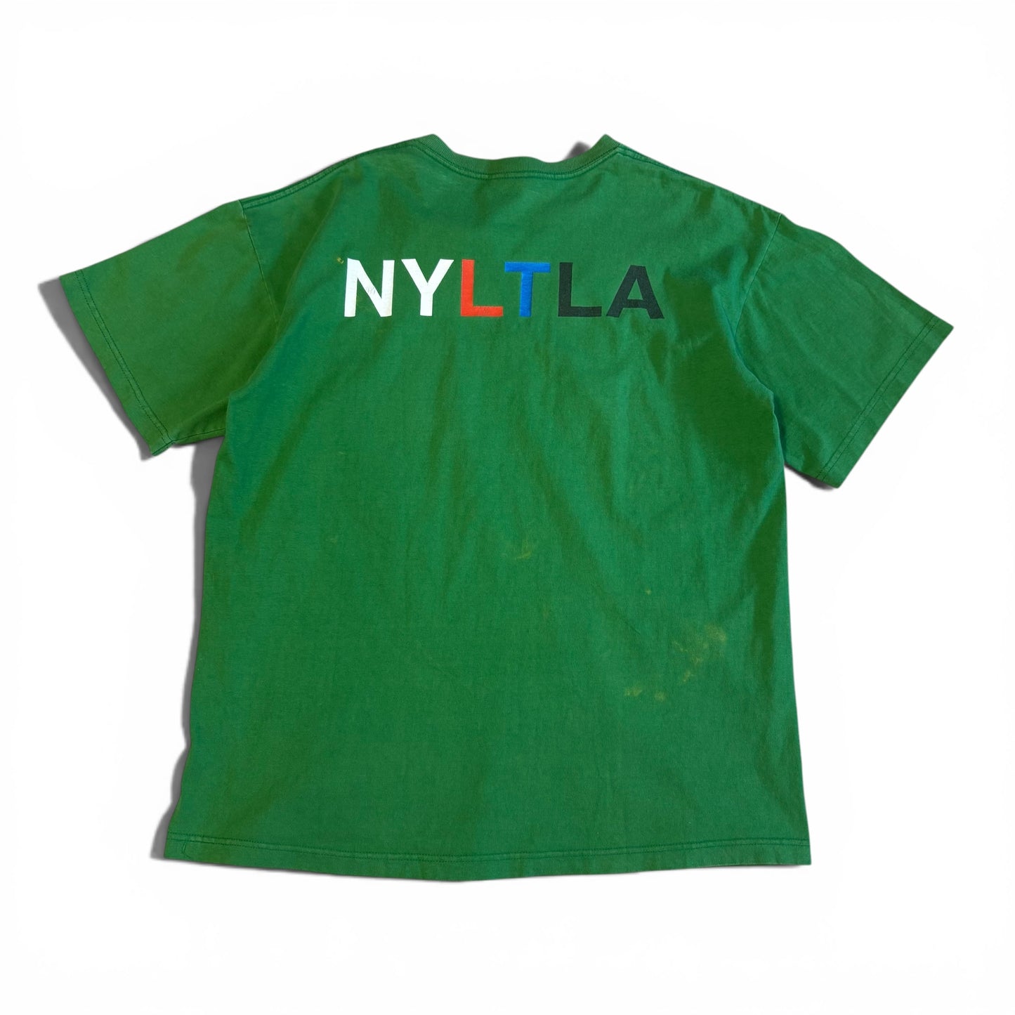 Vintage Stussy S2©︎ NYLTLA Faded Green T-Shirt Size L