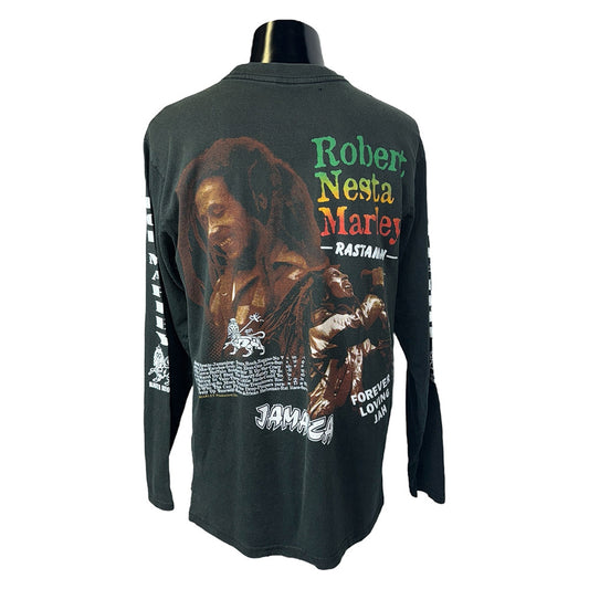 BOB MARLEY Vintage Rastaman Graphic Sleeve T-Shirt Size L
