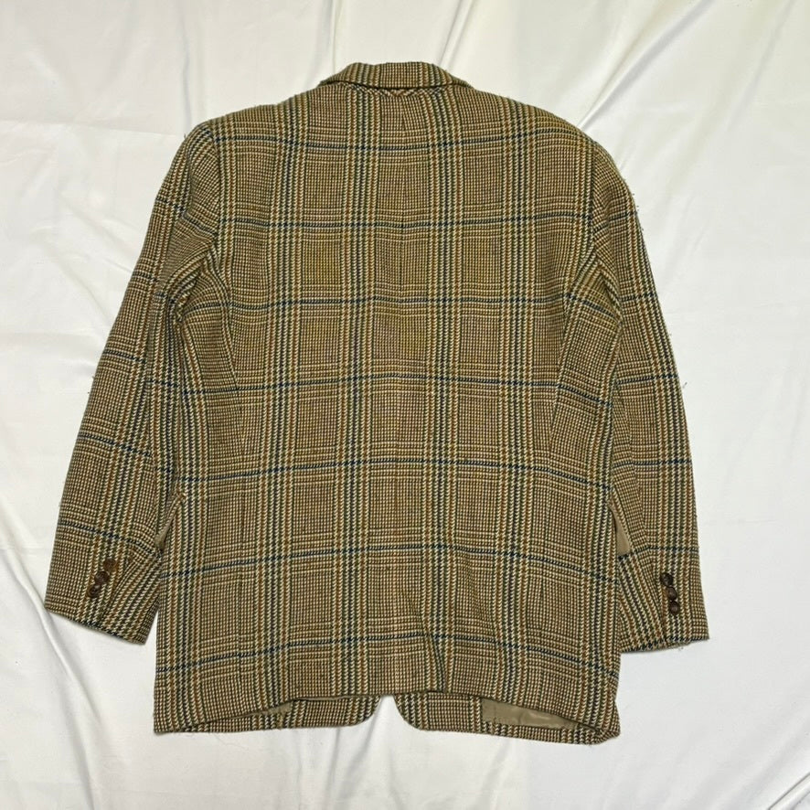 BIGI 80s/90s Brown Wool Houndstooth Tailored Jacket