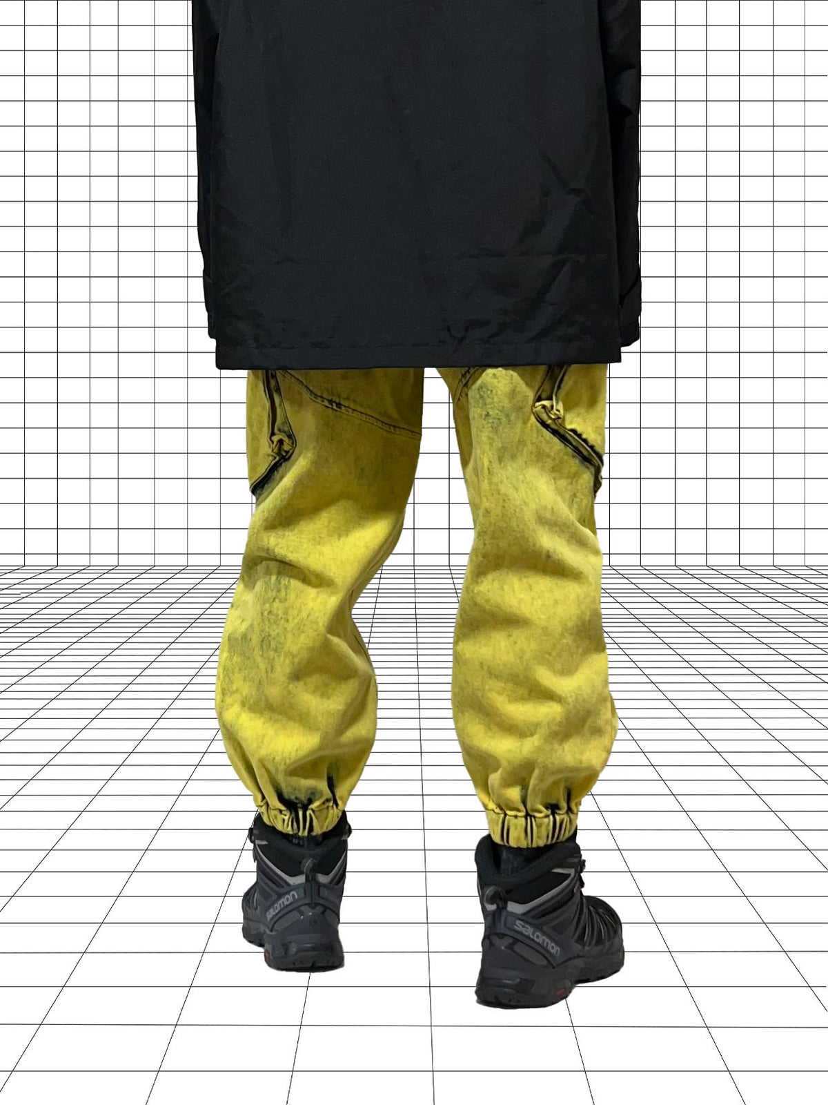 MARQUES ALMEIDA AW20 Acid Washed Cotton Pants Yellow Size S