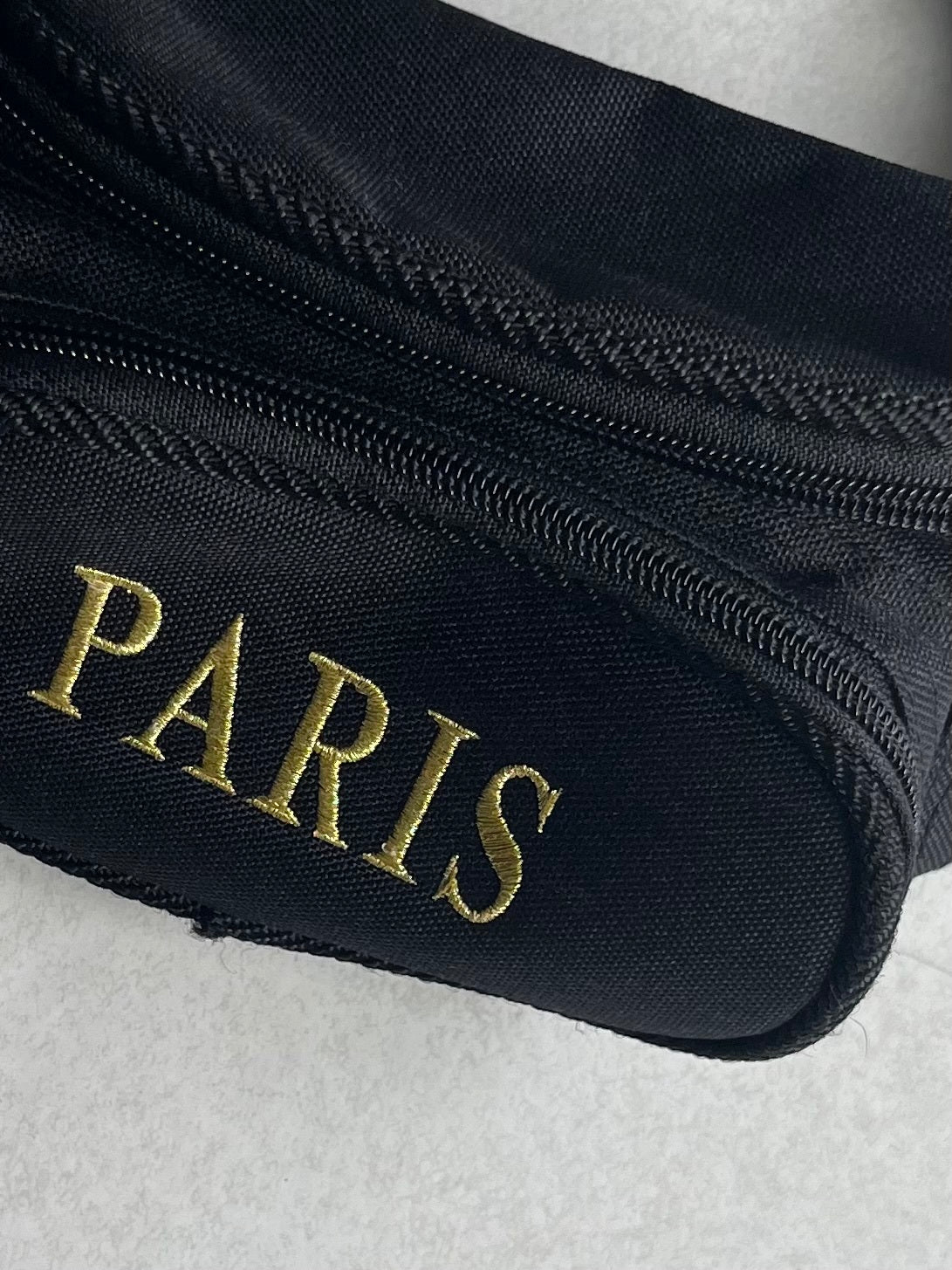 Vintage PARIS Logo Black Bag Adjustable Strap