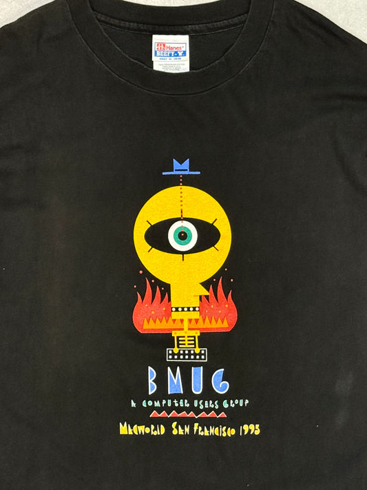 BMUG Macintosh 90s Macworld 1995 Graphic Black Size XL