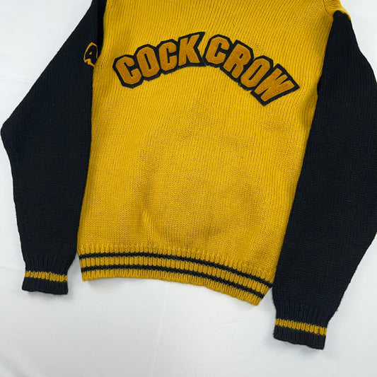 Vintage C.C.KANSAI Lettered Wool Knit Cardigan Multi Size 3