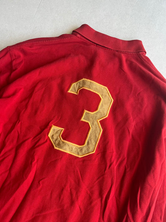 Polo Ralph Lauren Red Number Polo Shirt Size L