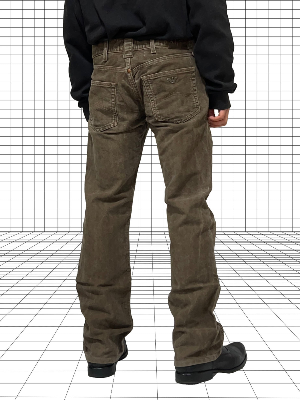 ARMANI JEANS 2000s Herringbone Denim Brown Size 31