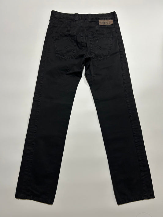 NEIL BARRETT 2000s Deformed Cotton Trousers Black Size 30