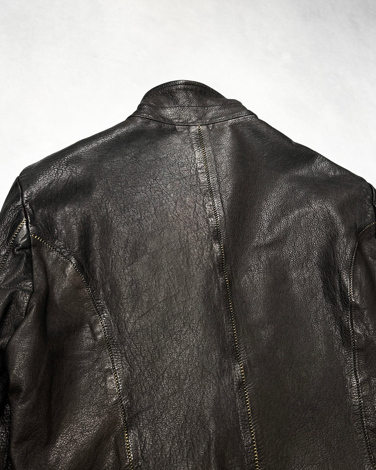 Isamu Katayama Backlash Garment-Dyed Leather Jacket Size M