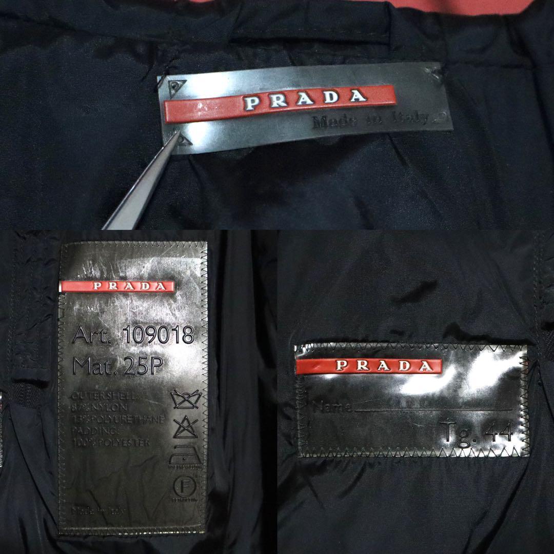 Prada Nylon Hooded Half-Zip Vest with Back Hole Size 44