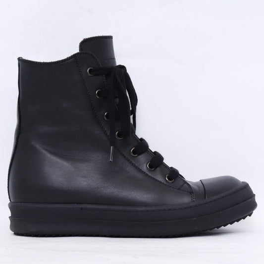RICK OWENS DRKSHDW Ramones Leather Sneakers Black Size 37