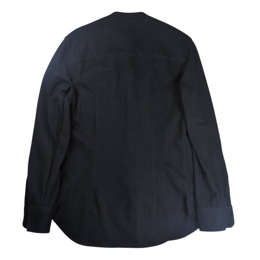 Prada 1990s Flannel Wool No Collar Shirt Size 40