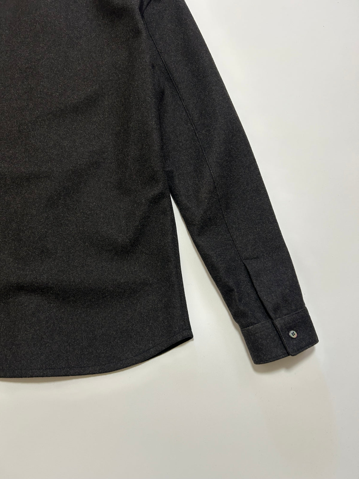 NEIL BARRETT 2000s Minimal Wool Shirt Dark Gray Size XS