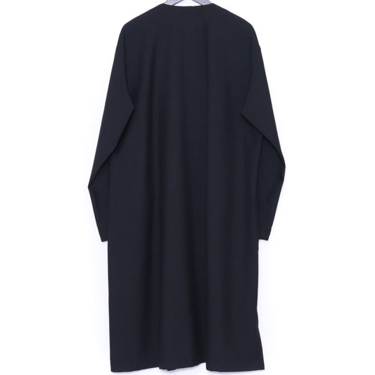GROUND Y Front Tuck Collarless Tailored Coat Black Size 3