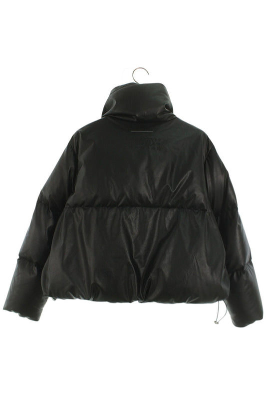 MM6 24AW Faux Leather Cropped Down Jacket Black Size S