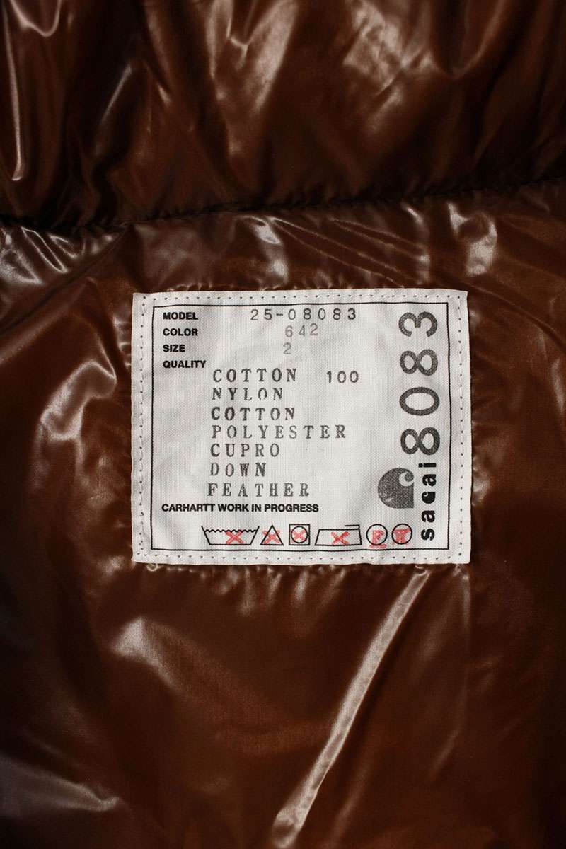 Carhartt WIP x Sacai Duck Jacket Brown Size 2