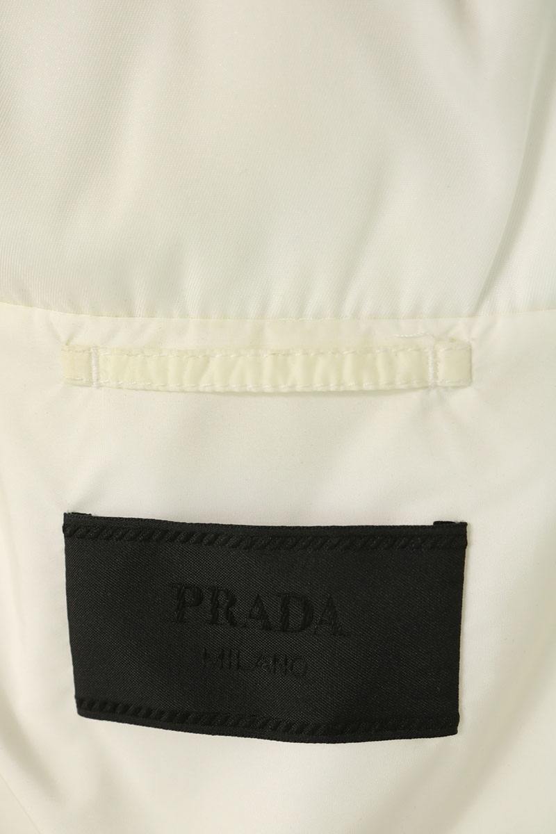 PRADA Triangle Logo Multi Print Down Jacket White Size XS