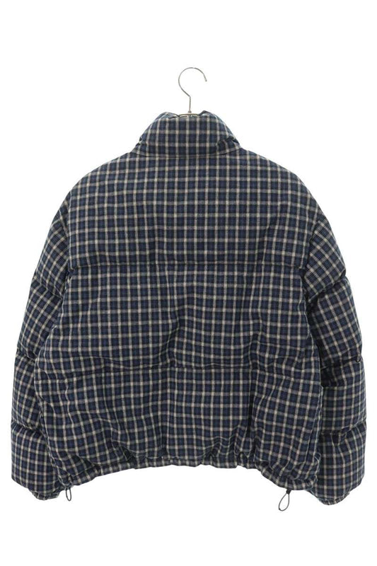 miumiu 26AW Reversible Flannel Down Navy White Size 40