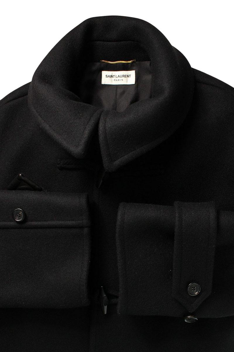 SAINT LAURENT PARIS Wool Duffle Coat Black Size F40
