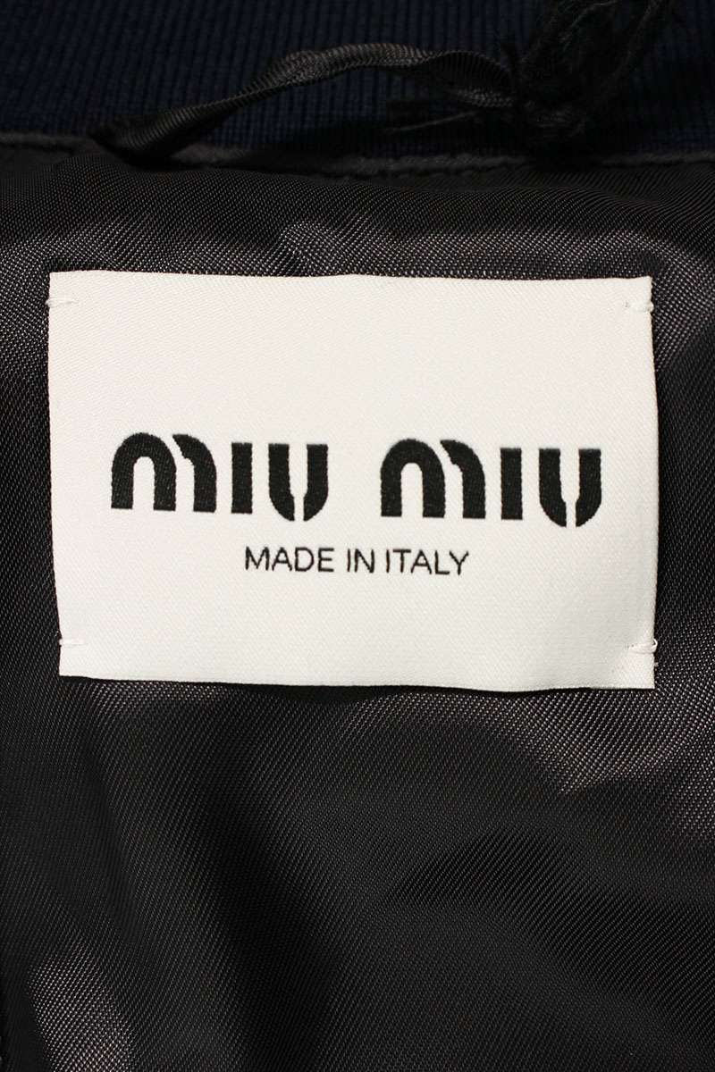 miumiu Double Velour Wool Jacket Navy Size 48