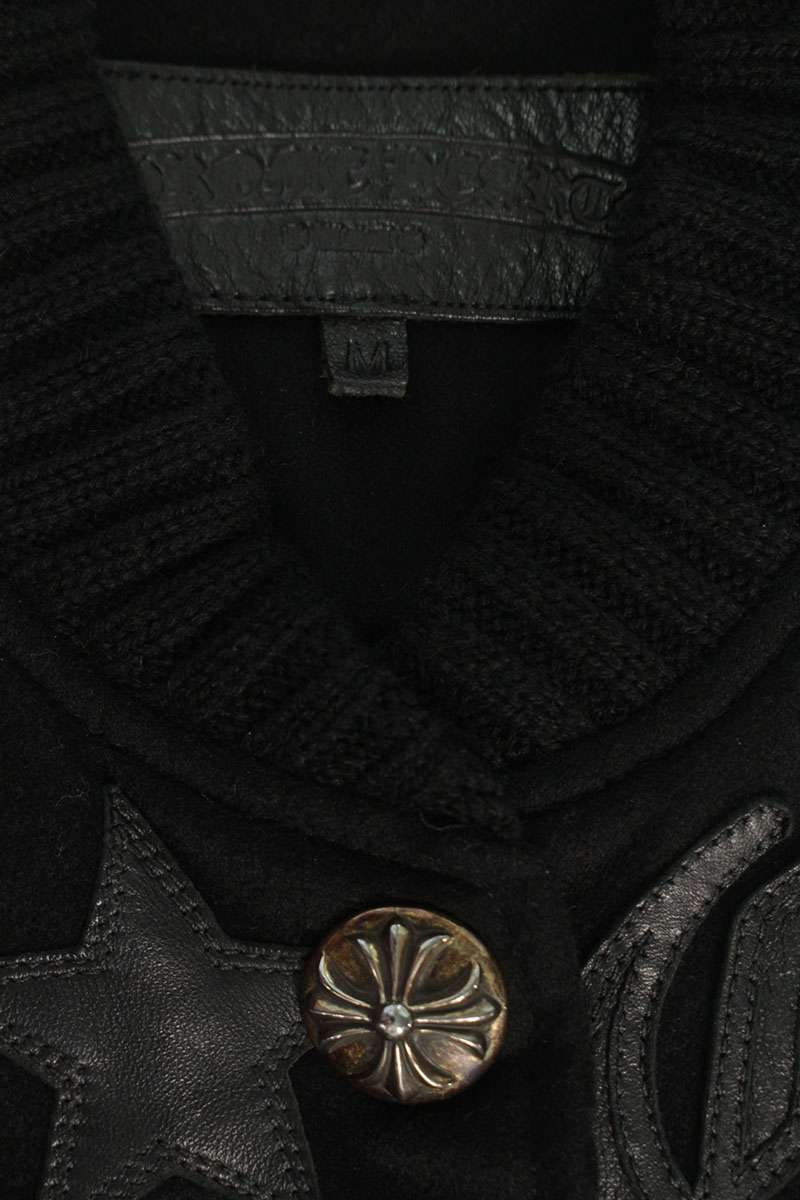 Chrome Hearts CH Star Leather Patch Sleeve Jacket Size M