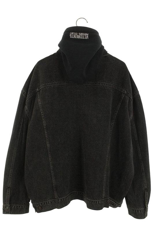 Levi's VETEMENTS Hooded Washed Denim Jacket Black Size M