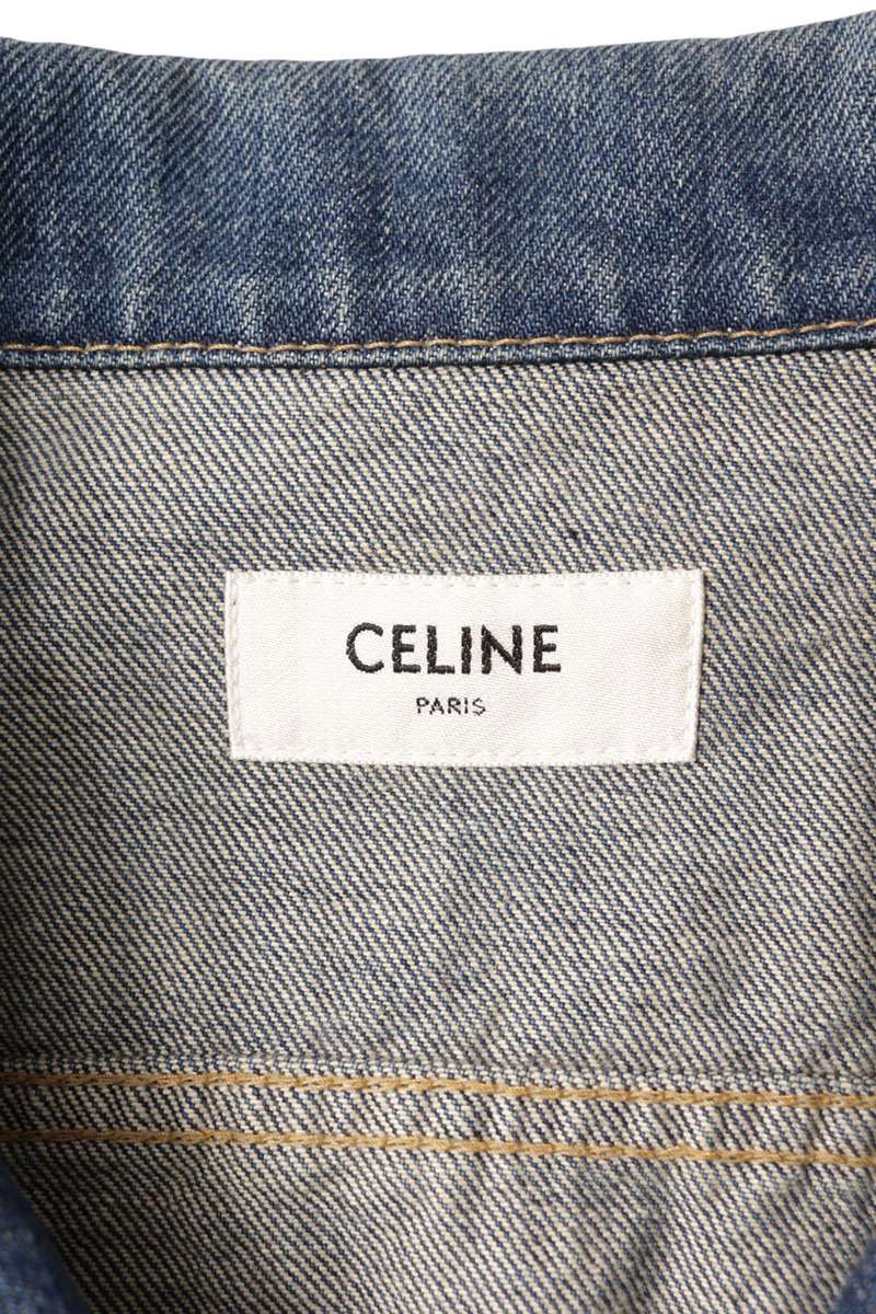 Celine Triomphe Washed Indigo Denim Jacket Size M
