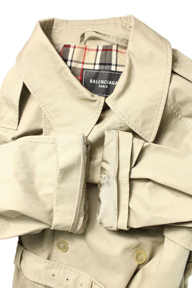 Balenciaga Oversized Cotton Trench Coat Beige Size XS