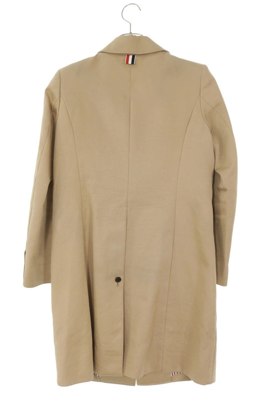 Thom Browne Beige Cotton Tricolor Balmacaan Coat Size 38