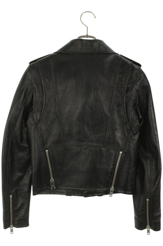 CELINE Classic Biker Lambskin Leather Jacket Black Size 34