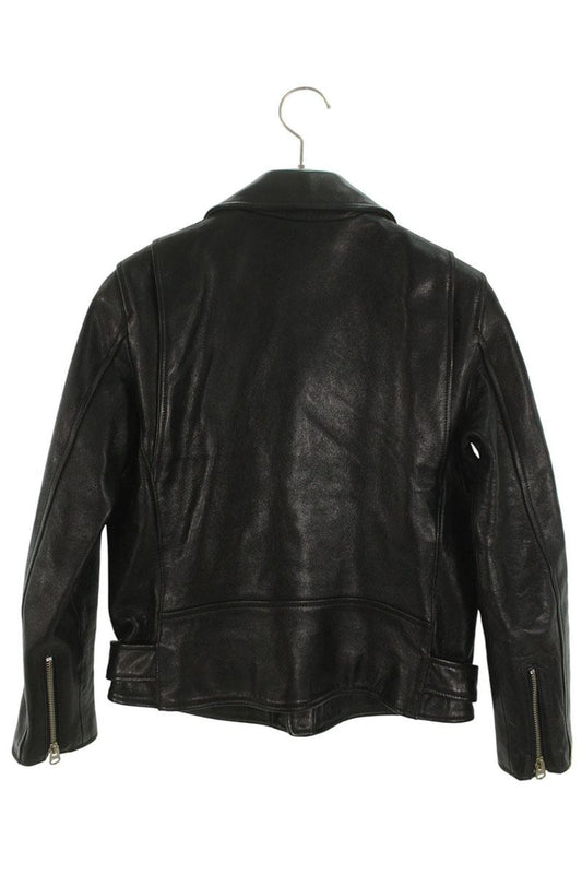 Vintage Black Double Riders Lamb Leather Jacket Size 160