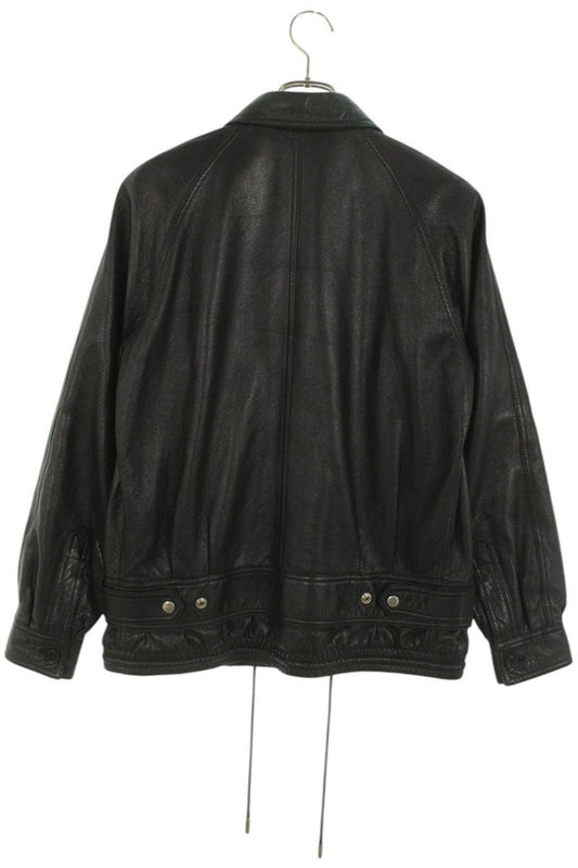 Saint Laurent Paris Pin Badge Leather Jacket Black Size F40