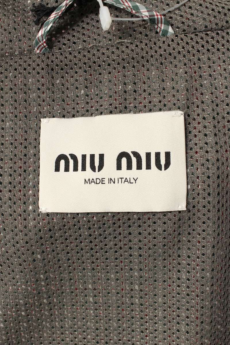 Miu Miu 25AW Checked Technical Jacket Green/White Size 48