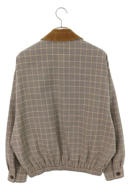 miumiu Check Wool Corduroy Collar Zip Jacket Size 36