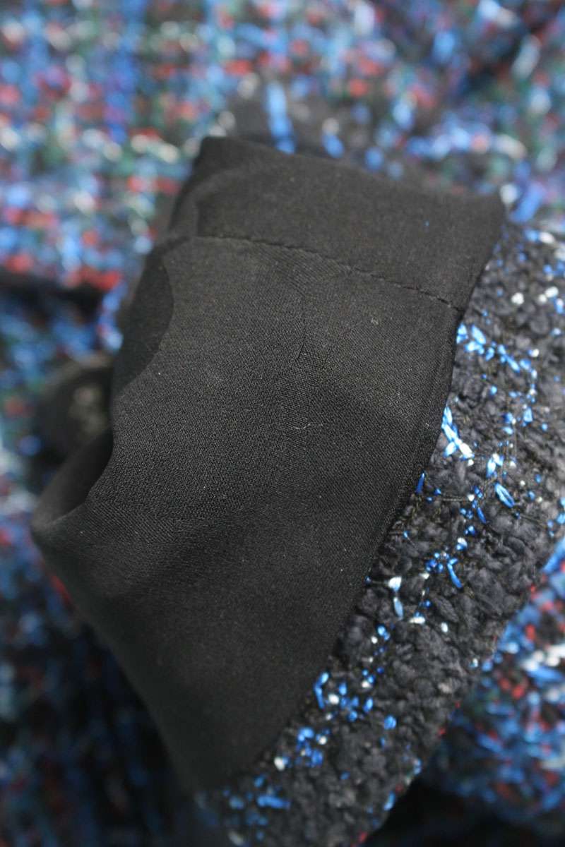 Chanel Blue Tweed Cropped Double Jacket Size 34