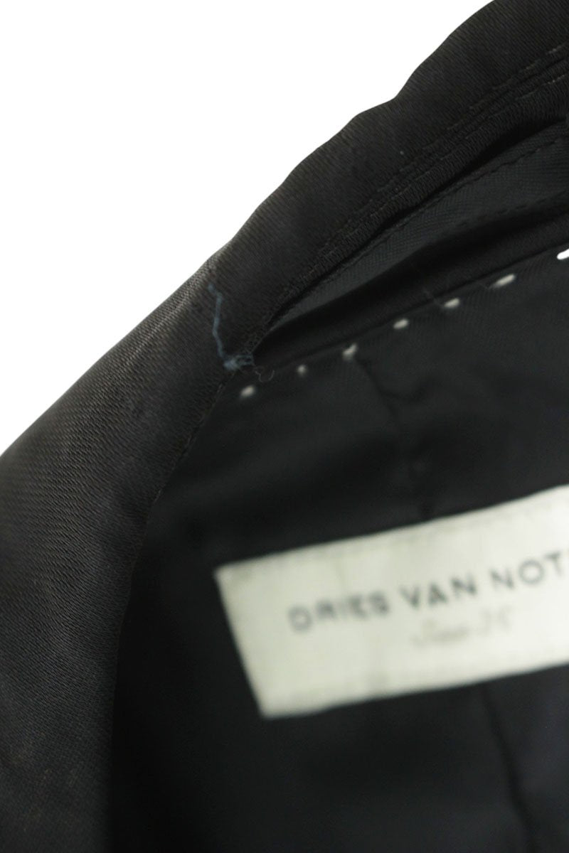 Dries Van Noten Black Gold Button Rayon Jacket Size 36