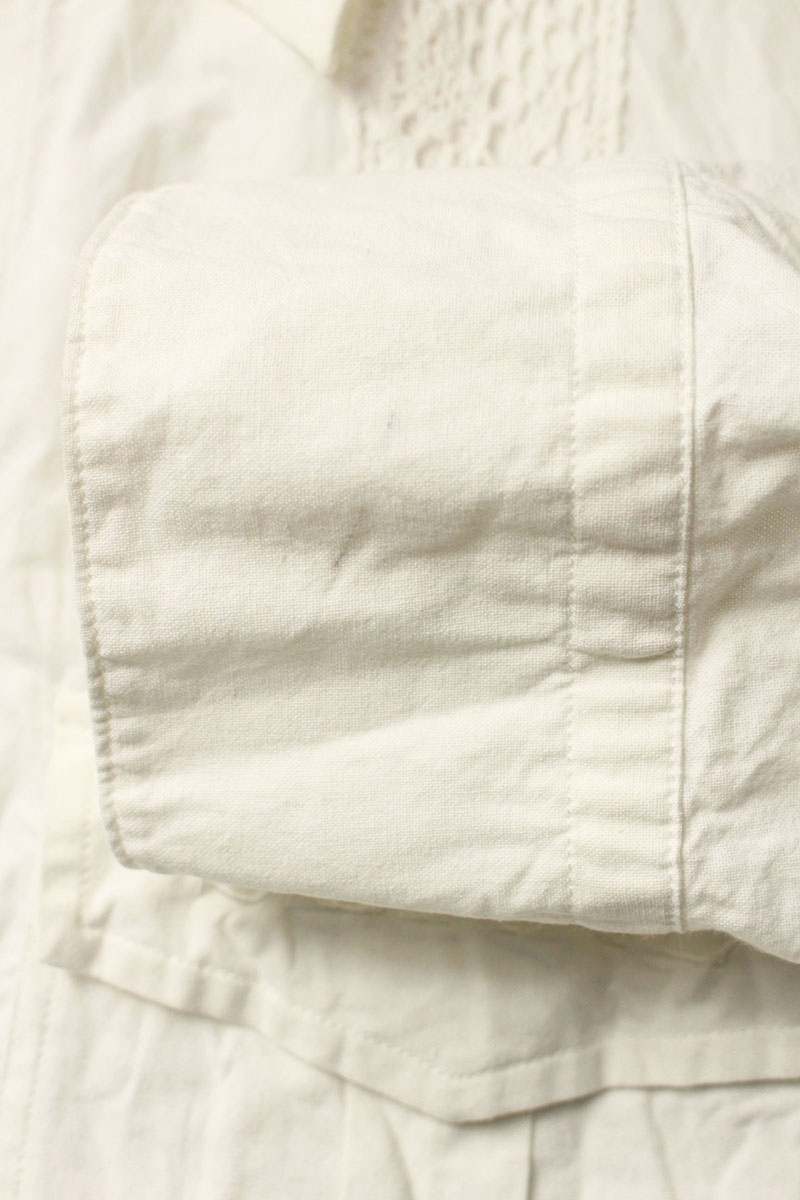 Marine Serre 24AW Logo Embroidery Lace Shirt White Size M