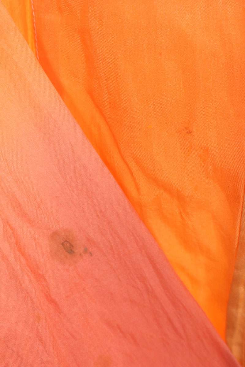Issey Miyake Orange Silk Long Sleeve Shirt Size L