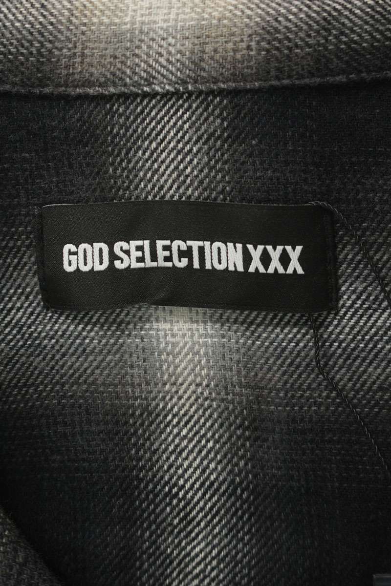 Japanese Brand Gradation Check Long Shirt Black Size FREE